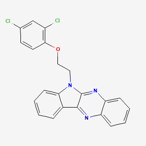 molecular formula C22H15Cl2N3O B11477523 6-[2-(2,4-dichlorophenoxy)ethyl]-6H-indolo[2,3-b]quinoxaline 