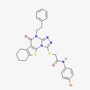 N-(4-bromophenyl)-2-{[5-oxo-4-(2-phenylethyl)-4,5,6,7,8,9-hexahydro[1]benzothieno[3,2-e][1,2,4]triazolo[4,3-a]pyrimidin-1-yl]sulfanyl}acetamide