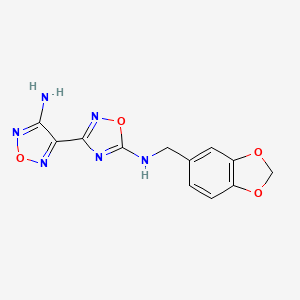 1,2,4-Oxadiazol-5-amine, 3-(4-amino-1,2,5-oxadiazol-3-yl)-N-(1,3-benzodioxol-5-ylmethyl)-