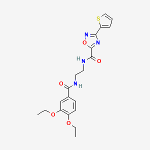 molecular formula C20H22N4O5S B11477567 N-(2-{[(3,4-diethoxyphenyl)carbonyl]amino}ethyl)-3-(thiophen-2-yl)-1,2,4-oxadiazole-5-carboxamide 