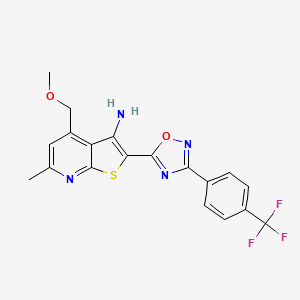 4-(Methoxymethyl)-6-methyl-2-{3-[4-(trifluoromethyl)phenyl]-1,2,4-oxadiazol-5-yl}thieno[2,3-b]pyridin-3-amine