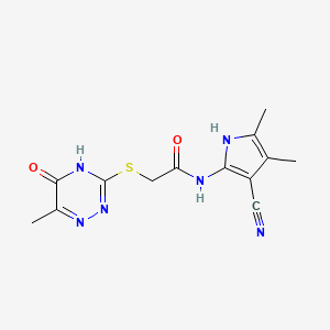 N-(3-cyano-4,5-dimethyl-1H-pyrrol-2-yl)-2-[(6-methyl-5-oxo-4,5-dihydro-1,2,4-triazin-3-yl)sulfanyl]acetamide