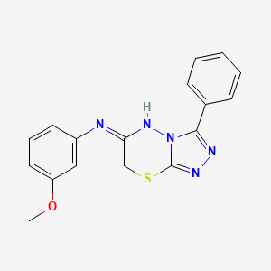 molecular formula C17H15N5OS B11477586 N-(3-methoxyphenyl)-3-phenyl-7H-[1,2,4]triazolo[3,4-b][1,3,4]thiadiazin-6-amine 