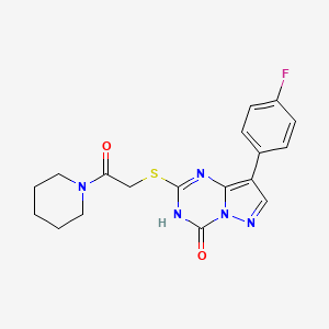 8-(4-fluorophenyl)-2-{[2-oxo-2-(piperidin-1-yl)ethyl]sulfanyl}pyrazolo[1,5-a][1,3,5]triazin-4(3H)-one