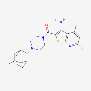 molecular formula C24H32N4OS B11477666 2-[4-(Adamantan-2-YL)piperazine-1-carbonyl]-4,6-dimethylthieno[2,3-B]pyridin-3-amine 