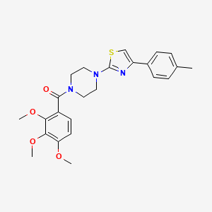 molecular formula C24H27N3O4S B11477676 1-[4-(4-Methylphenyl)-1,3-thiazol-2-YL]-4-(2,3,4-trimethoxybenzoyl)piperazine 