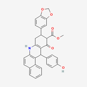 Methyl 9-(1,3-benzodioxol-5-yl)-12-(4-hydroxyphenyl)-11-oxo-7,8,9,10,11,12-hexahydrobenzo[a]acridine-10-carboxylate