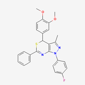 4-(3,4-Dimethoxyphenyl)-1-(4-fluorophenyl)-3-methyl-6-phenyl-1,4-dihydropyrazolo[3,4-d][1,3]thiazine