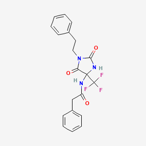 molecular formula C20H18F3N3O3 B11477698 N-[2,5-dioxo-1-(2-phenylethyl)-4-(trifluoromethyl)imidazolidin-4-yl]-2-phenylacetamide 