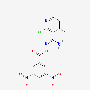 molecular formula C15H12ClN5O6 B11477720 2-chloro-N'-{[(3,5-dinitrophenyl)carbonyl]oxy}-4,6-dimethylpyridine-3-carboximidamide 