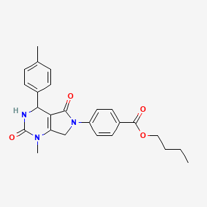 molecular formula C25H27N3O4 B11477730 butyl 4-[1-methyl-4-(4-methylphenyl)-2,5-dioxo-1,2,3,4,5,7-hexahydro-6H-pyrrolo[3,4-d]pyrimidin-6-yl]benzoate 