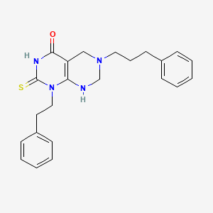 1-(2-phenylethyl)-6-(3-phenylpropyl)-2-sulfanyl-5,6,7,8-tetrahydropyrimido[4,5-d]pyrimidin-4(1H)-one