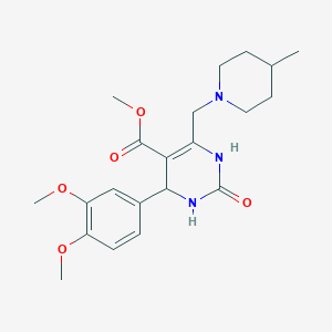 Methyl 4-(3,4-dimethoxyphenyl)-6-[(4-methylpiperidin-1-yl)methyl]-2-oxo-1,2,3,4-tetrahydropyrimidine-5-carboxylate