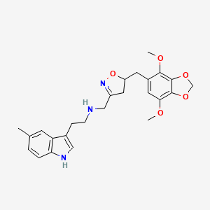 N-({5-[(4,7-dimethoxy-1,3-benzodioxol-5-yl)methyl]-4,5-dihydro-1,2-oxazol-3-yl}methyl)-2-(5-methyl-1H-indol-3-yl)ethanamine