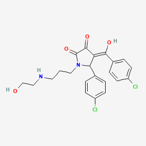 5-(4-chlorophenyl)-4-[(4-chlorophenyl)carbonyl]-3-hydroxy-1-{3-[(2-hydroxyethyl)amino]propyl}-1,5-dihydro-2H-pyrrol-2-one