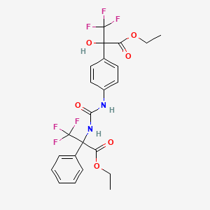 Ethyl 2-({[4-(3-ethoxy-1,1,1-trifluoro-2-hydroxy-3-oxopropan-2-YL)phenyl]carbamoyl}amino)-3,3,3-trifluoro-2-phenylpropanoate