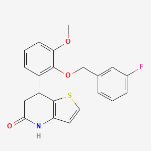 molecular formula C21H18FNO3S B11477804 7-{2-[(3-fluorobenzyl)oxy]-3-methoxyphenyl}-6,7-dihydrothieno[3,2-b]pyridin-5(4H)-one 