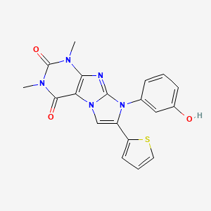 molecular formula C19H15N5O3S B11477845 8-(3-hydroxyphenyl)-1,3-dimethyl-7-(thiophen-2-yl)-1H-imidazo[2,1-f]purine-2,4(3H,8H)-dione 