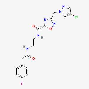 3-[(4-chloro-1H-pyrazol-1-yl)methyl]-N-(2-{[(4-fluorophenyl)acetyl]amino}ethyl)-1,2,4-oxadiazole-5-carboxamide