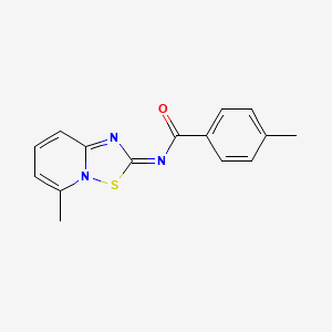 4-methyl-N-[(2E)-5-methyl-2H-[1,2,4]thiadiazolo[2,3-a]pyridin-2-ylidene]benzamide