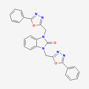 1,3-bis[(5-phenyl-1,3,4-oxadiazol-2-yl)methyl]-1,3-dihydro-2H-benzimidazol-2-one