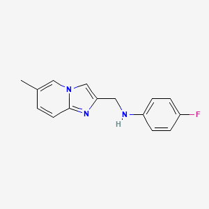 molecular formula C15H14FN3 B11477929 Imidazo[1,2-a]pyridine-2-methanamine, N-(4-fluorophenyl)-6-methyl- 