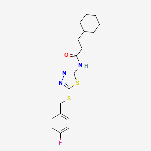 3-cyclohexyl-N-{5-[(4-fluorobenzyl)sulfanyl]-1,3,4-thiadiazol-2-yl}propanamide