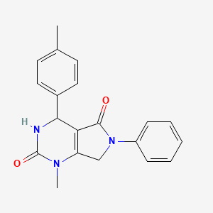 molecular formula C20H19N3O2 B11477973 1-methyl-4-(4-methylphenyl)-6-phenyl-3,4,6,7-tetrahydro-1H-pyrrolo[3,4-d]pyrimidine-2,5-dione 