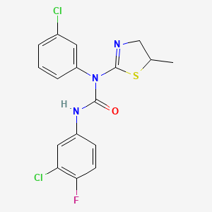 molecular formula C17H14Cl2FN3OS B11477991 3-(3-Chloro-4-fluorophenyl)-1-(3-chlorophenyl)-1-(5-methyl-4,5-dihydro-1,3-thiazol-2-yl)urea 