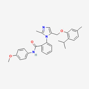 N-(4-methoxyphenyl)-2-(2-methyl-5-{[5-methyl-2-(propan-2-yl)phenoxy]methyl}-1H-imidazol-1-yl)benzamide