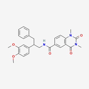 N-[2-(3,4-dimethoxyphenyl)-3-phenylpropyl]-1,3-dimethyl-2,4-dioxo-1,2,3,4-tetrahydroquinazoline-6-carboxamide