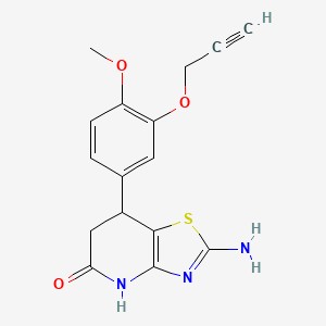 molecular formula C16H15N3O3S B11478020 2-amino-7-[4-methoxy-3-(prop-2-yn-1-yloxy)phenyl]-6,7-dihydro[1,3]thiazolo[4,5-b]pyridin-5(4H)-one 