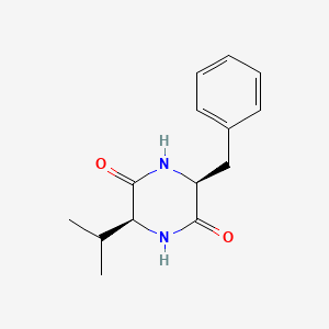 molecular formula C14H18N2O2 B1147804 Cyclo-(L-Val-L-Phe) CAS No. 35590-86-4