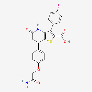 7-[4-(2-Amino-2-oxoethoxy)phenyl]-3-(4-fluorophenyl)-5-oxo-4,5,6,7-tetrahydrothieno[3,2-b]pyridine-2-carboxylic acid