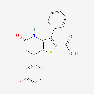 7-(3-Fluorophenyl)-5-oxo-3-phenyl-4,5,6,7-tetrahydrothieno[3,2-b]pyridine-2-carboxylic acid