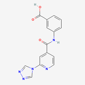 molecular formula C15H11N5O3 B11478067 3-({[2-(4H-1,2,4-triazol-4-yl)pyridin-4-yl]carbonyl}amino)benzoic acid 