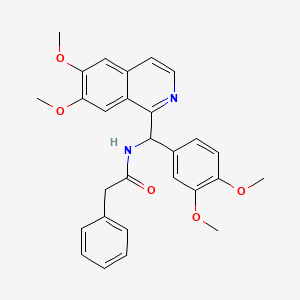 molecular formula C28H28N2O5 B11478076 N-[(6,7-dimethoxyisoquinolin-1-yl)(3,4-dimethoxyphenyl)methyl]-2-phenylacetamide 