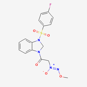 1-{3-[(4-fluorophenyl)sulfonyl]-2,3-dihydro-1H-benzimidazol-1-yl}-2-[(Z)-methoxy-NNO-azoxy]ethanone