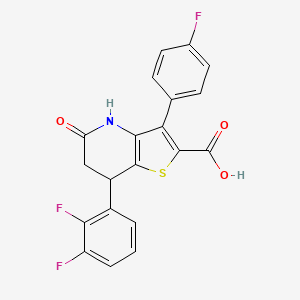 molecular formula C20H12F3NO3S B11478079 7-(2,3-Difluorophenyl)-3-(4-fluorophenyl)-5-oxo-4,5,6,7-tetrahydrothieno[3,2-b]pyridine-2-carboxylic acid 