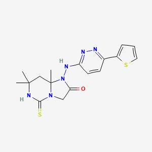 7,7,8a-trimethyl-1-{[6-(thiophen-2-yl)pyridazin-3-yl]amino}-5-thioxohexahydroimidazo[1,2-c]pyrimidin-2(3H)-one