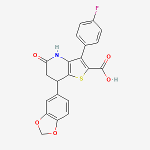 7-(1,3-Benzodioxol-5-yl)-3-(4-fluorophenyl)-5-oxo-4,5,6,7-tetrahydrothieno[3,2-b]pyridine-2-carboxylic acid