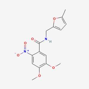 molecular formula C15H16N2O6 B11478193 4,5-Dimethoxy-N-[(5-methyl-2-furyl)methyl]-2-nitrobenzamide 