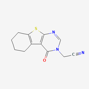 molecular formula C12H11N3OS B11478211 [1]Benzothieno[2,3-d]pyrimidine-3-acetonitrile, 3,4,5,6,7,8-hexahydro-4-oxo- 