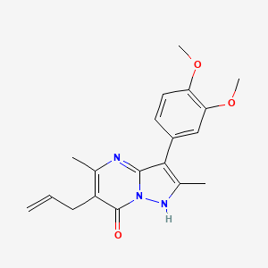 molecular formula C19H21N3O3 B11478215 3-(3,4-Dimethoxyphenyl)-2,5-dimethyl-6-(prop-2-en-1-yl)pyrazolo[1,5-a]pyrimidin-7-ol 