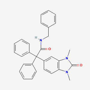 molecular formula C30H27N3O2 B11478251 N-benzyl-2-(1,3-dimethyl-2-oxo-2,3-dihydro-1H-benzimidazol-5-yl)-2,2-diphenylacetamide 