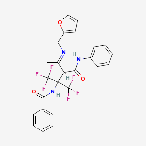 N-[(4Z)-1,1,1-trifluoro-4-[(furan-2-ylmethyl)imino]-3-(phenylcarbamoyl)-2-(trifluoromethyl)pentan-2-yl]benzamide