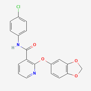 3-Pyridinecarboxamide, 2-(1,3-benzodioxol-5-yloxy)-N-(4-chlorophenyl)-