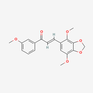 molecular formula C19H18O6 B11478268 (2E)-3-(4,7-dimethoxy-1,3-benzodioxol-5-yl)-1-(3-methoxyphenyl)prop-2-en-1-one 