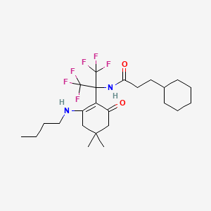 N-{2-[2-(butylamino)-4,4-dimethyl-6-oxocyclohex-1-en-1-yl]-1,1,1,3,3,3-hexafluoropropan-2-yl}-3-cyclohexylpropanamide