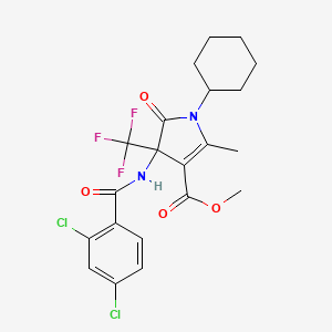 methyl 1-cyclohexyl-4-{[(2,4-dichlorophenyl)carbonyl]amino}-2-methyl-5-oxo-4-(trifluoromethyl)-4,5-dihydro-1H-pyrrole-3-carboxylate